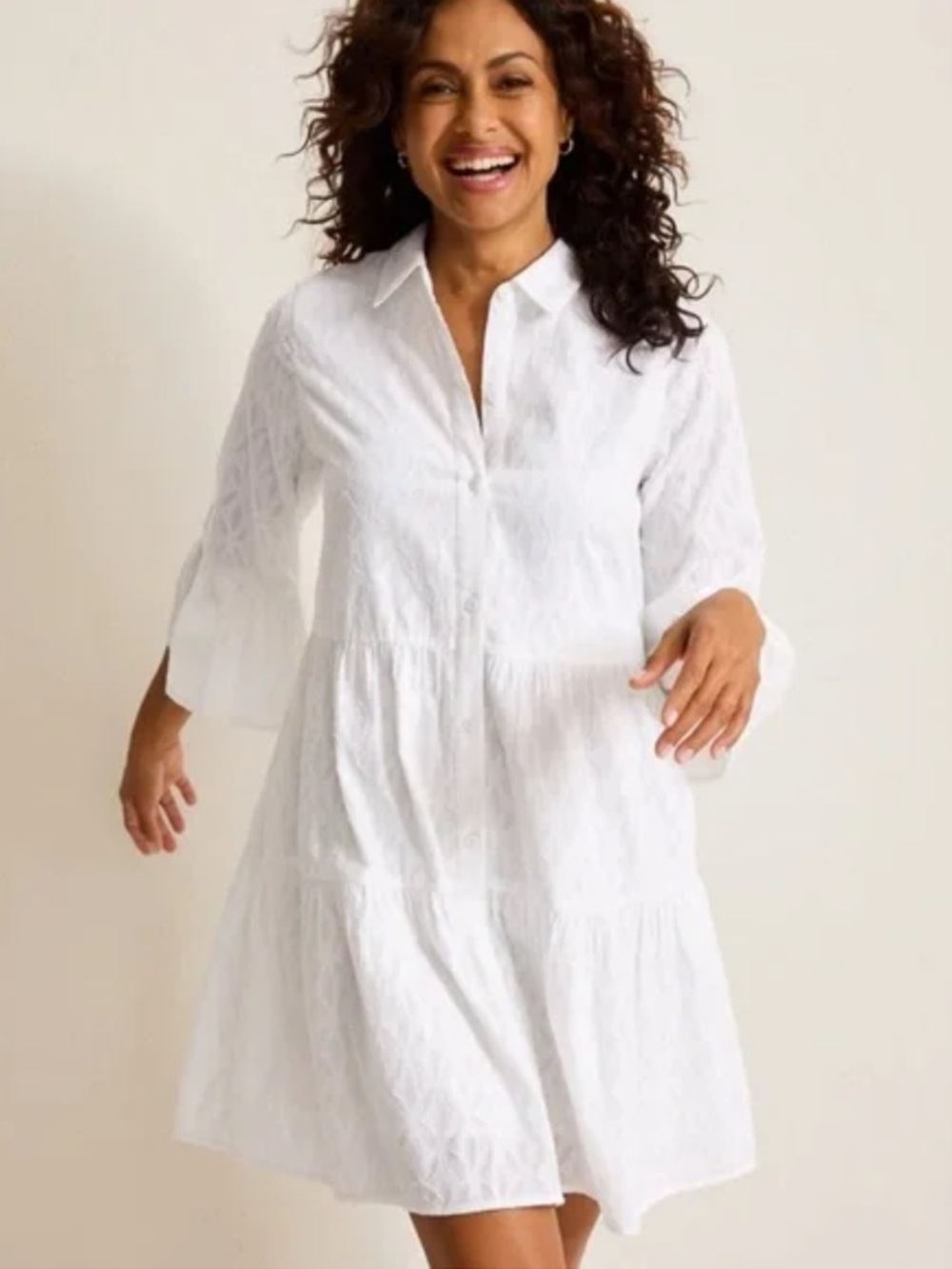 Tommy Bahama Cotton Clip Jacquard Coverup Shirt Dress size XS